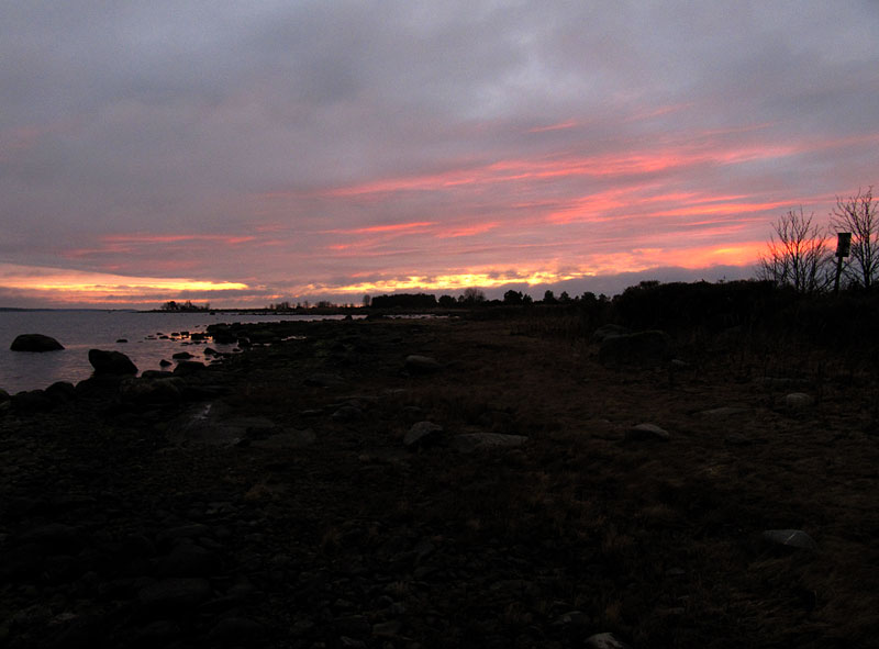 Dyngklobben ja auringonlasku