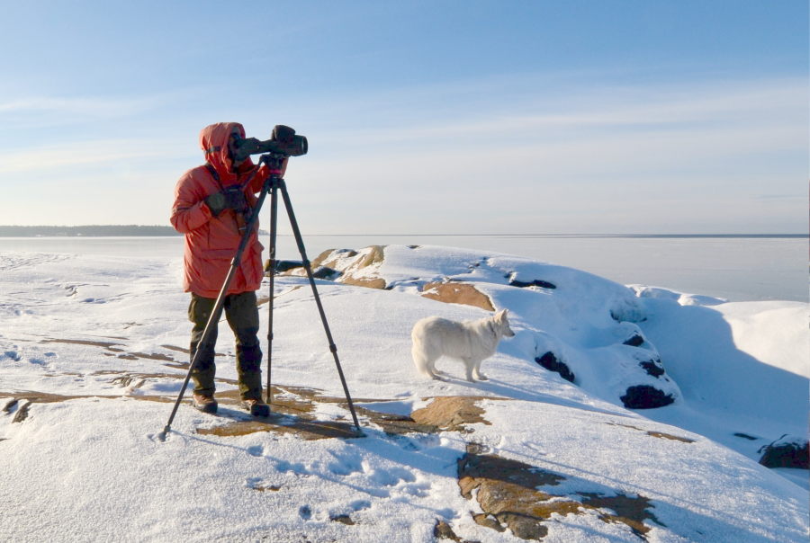 Blogger ja Pinkki
          Munakarissa. (c) Matti Viertola